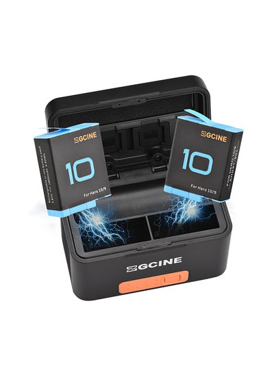 Buy ZGCINE PS-G10 mini Portable Sports Camera Battery Fast Charging Case 5200mAh Wireless Dual Battery Charger with Type-C Port 2pcs 1800mAh Batteries Replacement for GoPro Hero 11/10/9 in UAE