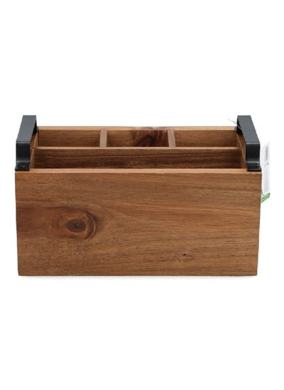 Buy High Quality Acacia Countertop Utensils Holder Box with Handle Brown 14 x 16 x 26 cm CT03926AM16 in Saudi Arabia