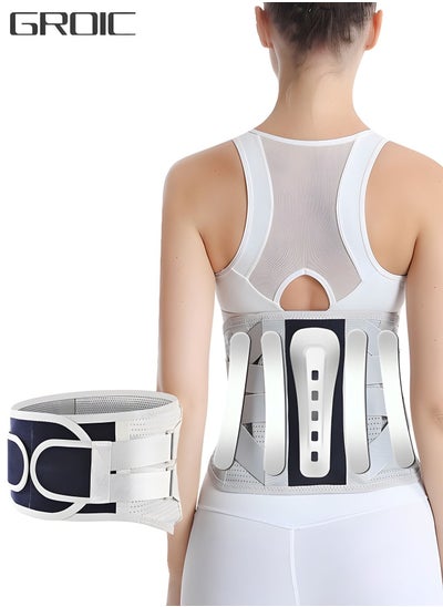 اشتري Lumbar Support Belt Lumbosacral Back Brace,Breathable Back Support Belt, Lower Back Pain Relief Warmer Stretcher for Herniated Disc, Sciatica, Scoliosis(L) في الامارات