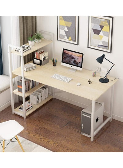 Buy Home Office Writing Computer Desk with Bookshelf Modern Simple Study Table in Saudi Arabia
