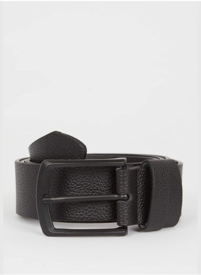 Buy Faux Leather Rectangle Buckle Classic Belt in UAE