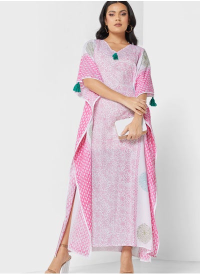 Buy Flared Sleeve Printed Kaftan in UAE