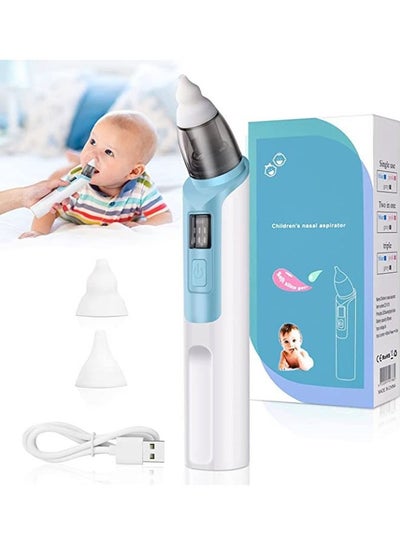 Buy Baby Nasal Aspirator, Nose Sucker for Baby, Electric Baby Nose Cleaner with 2 Sizes Silicone Tips and 6 Level Adjustment for Newborn Toddlers & Kids in Saudi Arabia