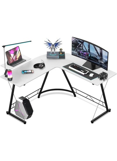 Buy L-Shaped Desk Computer Corner Table Home Gaming Desk Office Writing Workstation with Large Monitor Stand Space-Saving Easy to Assemble in Saudi Arabia