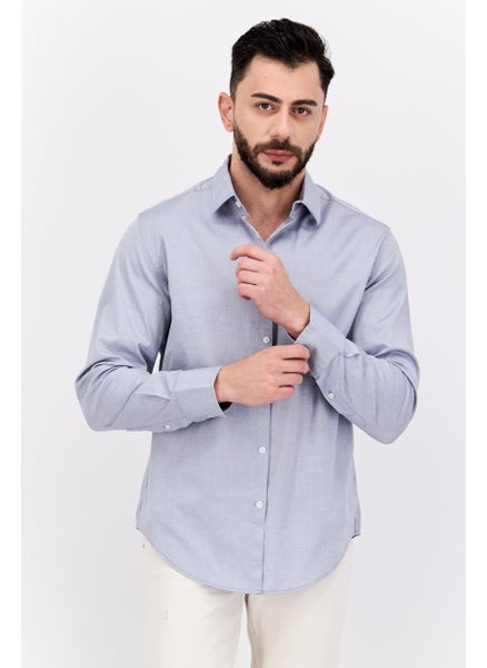 اشتري Men Regular Fit Solid Long Sleeves Casual Shirt, Grey في الامارات