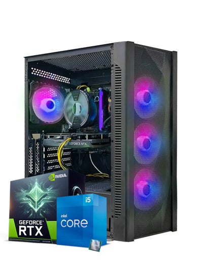 اشتري Gaming PC, Intel Core i5-13400F, RTX 3060, 16GB RAM, 512GB SSD, Air Cooler 120 mm,650W PSU,Window 11 Pro, Black Case في الامارات