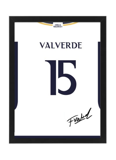 Buy Federico Valverde Real Madrid Autographed Jersey 2023-24 Poster with Frame 30x40cm in UAE