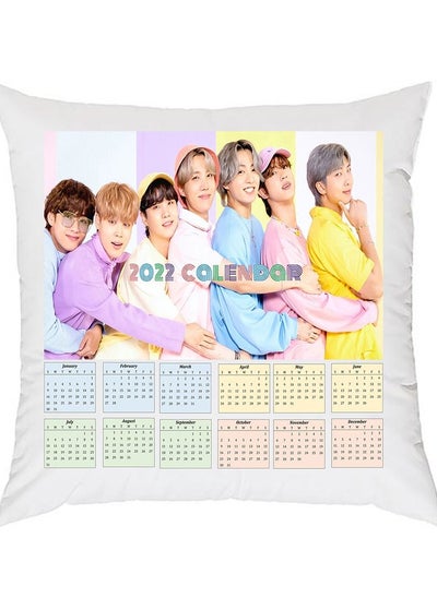 Buy BTS  Band Printed Decorative Calendar 2022 Pillow in UAE