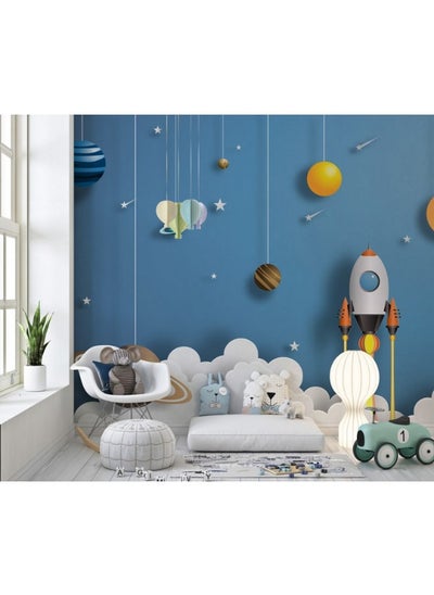 Buy Amazing Space Galaxy Planet  Fabric Wallpaper Covers An Area ​​Up To 4.2Mx3M With Adhesive And Smoothing Tool in Egypt