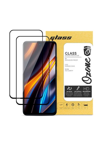 Buy Tempered Glass Screen Protector for Xiaomi Poco X4 GT - 2 Per Pack Shock Proof Bubble Free Scratch Resistant Full Screen Coverage - Black in UAE