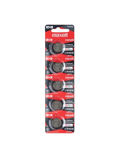 اشتري 5-Pieces Maxell CR1616 Lithium 3V (maxell) Japan Batteries في الامارات