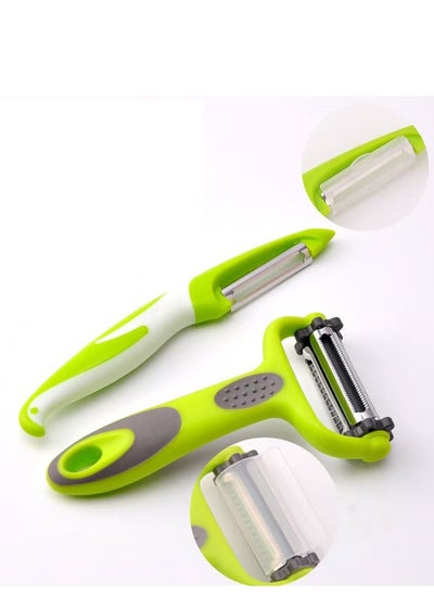 Buy Vegetable, Apple Peeler, Fruit, Carrot, Vegetable, Potato Peeler for Kitchen, Y Shape and I Shape Stainless Steel Peeler with Ergonomic Non-Slip Handle and Sharp Blade, Sturdy (2 Pieces) in Saudi Arabia