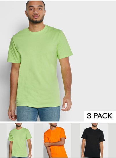 Buy 3 Pack Essential Crew Neck T-Shirts in UAE