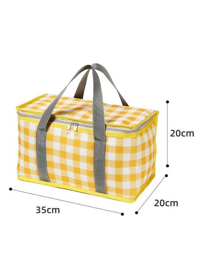 Buy Outdoor picnic camping spring outing foldable easy to store aluminum foil heat preservation cold portable waterproof picnic bag in Saudi Arabia