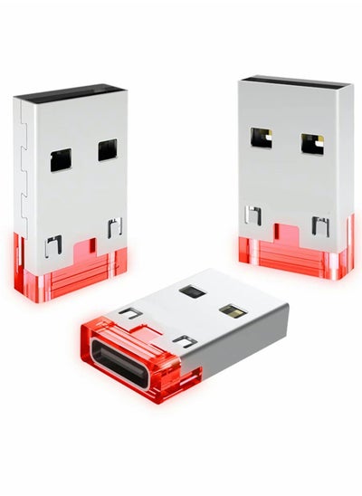 اشتري USB A Male to USB C Female Adapter 3 Pack, USB Adaptor with Atmosphere Light Type C to USB Converter Compatible with iPhone14/13 Pro Max, Airpods, Apple iWatch, Samsung Galaxy S22, Google Pixel في الامارات