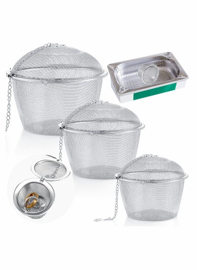 اشتري Ultrasonic Cleaner Baskets Ultrasonic Stainless Steel Mesh Ball Strainers Strainer Filters Interval Diffuser (3 Pieces 4.3 Inch) في السعودية