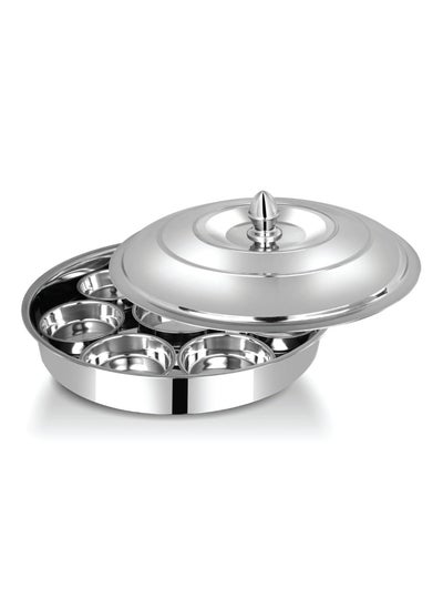 اشتري Stainless Steel Breakfast Tray 8 Bowl Sets With Stainless Steel Lid (42cm) في الامارات