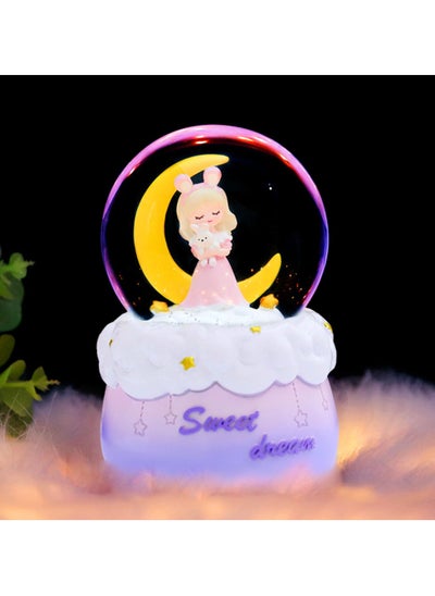 Buy Snow Globes, Crystal Ball with Musical, LED Lights, Cute Princess Snow Globe, Manual Snow Drifting, Gifts for Girls, Birthday New Year Gift for Girls Aged 3-12 (Pink) in UAE