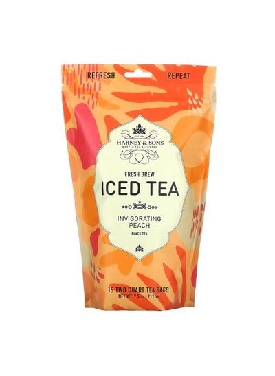 اشتري Fresh Brew Iced Tea Black Tea Invigorating Peach 15 Tea Bags 7.5 oz 212 g في الامارات