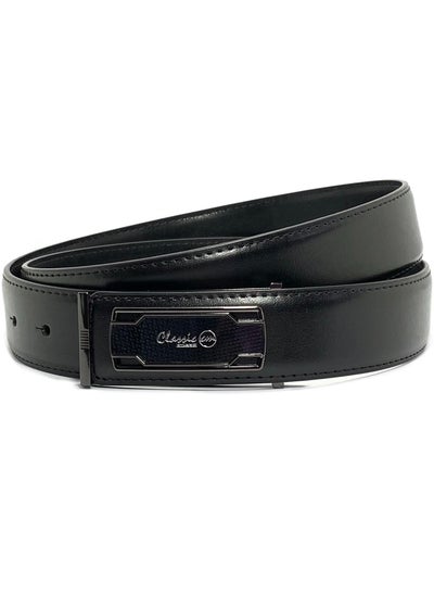 اشتري Classic Milano Men’s Leather Belt for men Fashion Belt Ratchet Dress Belts for men with Profile Plate Buckle for Men's Belt Enclosed in an Elegant Gift Box (Black) by Milano Leather في الامارات