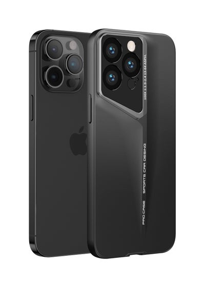 Buy LEEKA Ultra Slim New Sport Car Design Fiber Back Cover Luxury Blade Camera Protection case for apple iPhone 14 Pro Max (Black) in UAE