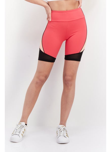 اشتري Women Sportswear Fit Training Biker Short, Pink/Red Combo في الامارات