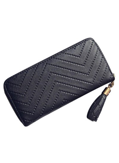 Buy Tassel Zipper Long Wallet Black in UAE