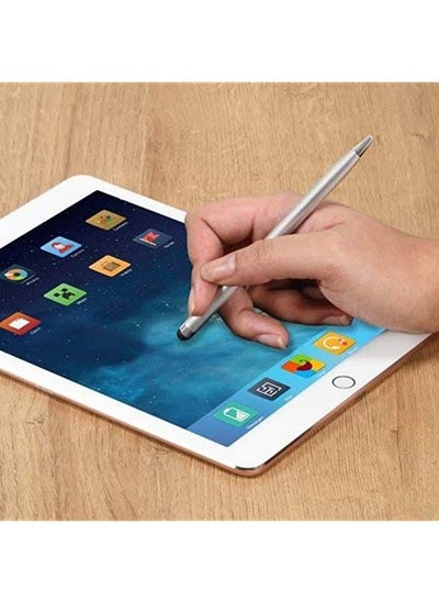 اشتري 2-in-1 Stylus with Touchscreen Stylus & Ballpoint Pen Silver في الامارات