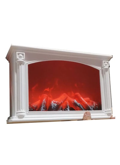 Buy Fireplace Lanterns Decorative Flameless Portable Led Lantern Battery Operated White-33X10.5X21CM in UAE