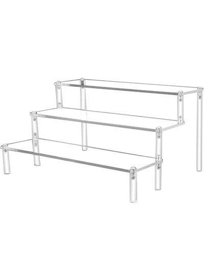 Buy Acrylic Riser Display Shelf, Clear Acrylic Display Riser Shelf for POP Figures ,Tiered Display Stand Small Risers Cabinet Countertops Table Decoration and Organizer, 3 tier in Saudi Arabia