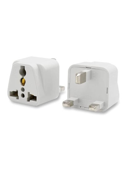 Buy ECVV [2-Pack] USA/Canada/EU/AU to UAE Dubai UK HK Plug Converter, 3-Pin Travel Adapter Plug, Universal Socket Travel Adaptor Converter for Business Trip Holiday Hotel Airport (White) in Saudi Arabia