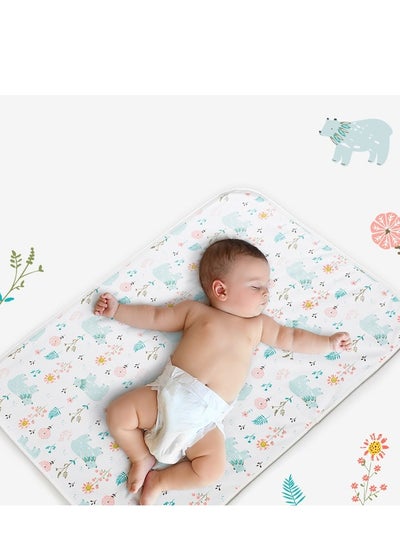 Buy Multifunctional Reusable Soft and Absorbent Portable Waterproof Changing Toddler Baby Change Diaper Changing Liner Bed Pad Play Mat in Saudi Arabia