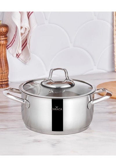 Buy Karaca Bianca Stainless Steel Stockpot with Lid 20cm in UAE