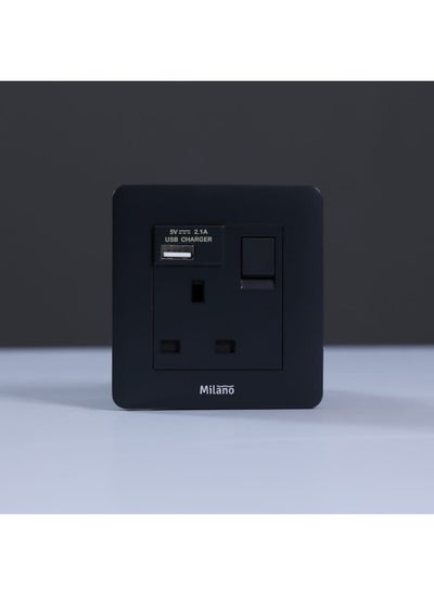 اشتري Milano 13A Single Switched Socket With Usb Mblk في الامارات