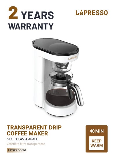 Buy Transparent Drip Coffee Machine BS plug 0.75L Coffee Maker- White in Saudi Arabia