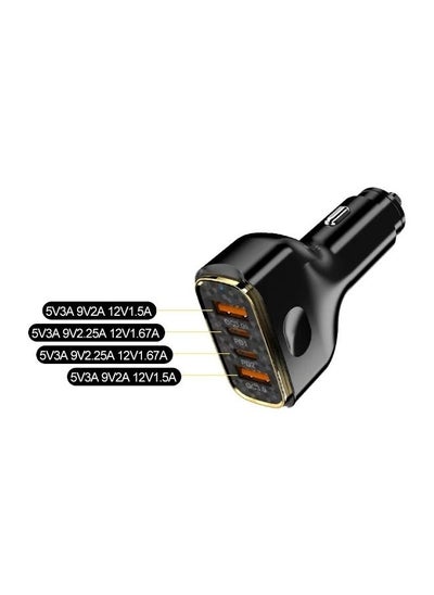 Buy PD 80W Super Fast Car Charger Fast Charging 4-Port USB Car Power Adapter with USB C Compatible with iPhone 15/ 14 Pro Max/14 Pro/14/13 Pro Max/12 Pro/iPad 9 iPad mini 6/Samsung/Huawei/Xiaomi, etc. in Saudi Arabia