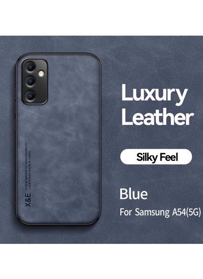 Buy Case for Samsung A54 5G Cover Bumper Built-in Metal Plate Blue in UAE