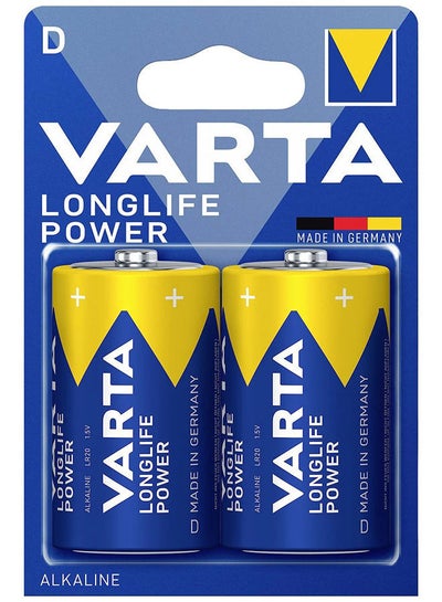 Buy Pack of 2 LONGLIFE Power D battery Alkali-manganese 16500 mAh 1.5 V in Egypt
