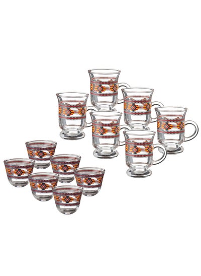 Buy 12 Piece Tea Cup And Cawa Set in Saudi Arabia