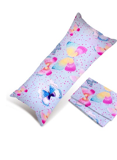 اشتري Hotel Linen Klub 1PC  Long Body  Pillowcase - 100% Cotton Butterfly Printed  with envelope closure, Soft and Durable Quality, Size : 45 x 125cm في الامارات