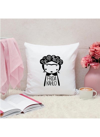 Buy Frida Kahlo Print Design Personalized Pillow, 40x40cm Decorative Throw Pillow by Spoil Your Wall in UAE