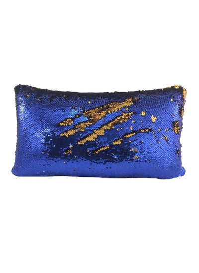 Buy Orange & Silver Color Polyester Cushion with Filler for Sofa, Bed, Living Room - CS 086 (30x50cm) in UAE