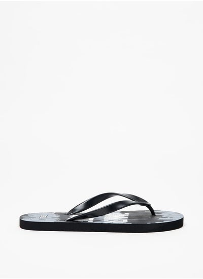 اشتري Men's Slogan Print Slip-On Thong Slippers في الامارات