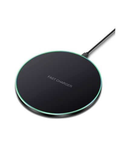 اشتري Wireless Charger Fast Wireless Charging Pad Compatible with iPhone 11, 12, 13, 14 Pro/Pro Max, 13/14 Mini, XS, XS Max, XR, 8 Plus, for Samsung Galaxy/Note, Galaxy Buds في السعودية