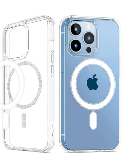 اشتري iPhone 13 Pro Case 6.1 Inch Magnetic Clear Case Compatible with MagSafe Charger Military Drop Protection Shockproof Cover في الامارات