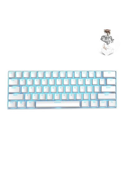 اشتري RK61 61 Keys Bluetooth / 2.4G Wireless / USB Wired Three Modes Tablet Mobile Gaming Mechanical Keyboard, Cable Length: 1.5m, Style:Tea Shaft(White) في السعودية