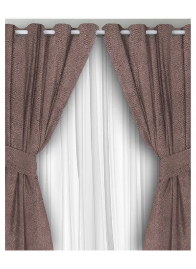 Buy Curtains House Ashly Semi Leather Soft Velour Fabric Steel Grommets For Living Rooms 1 Piece in Egypt