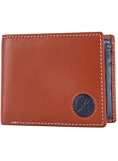 Buy Bill Men’s Leather Wallet, Rust/Navy, Modern in UAE