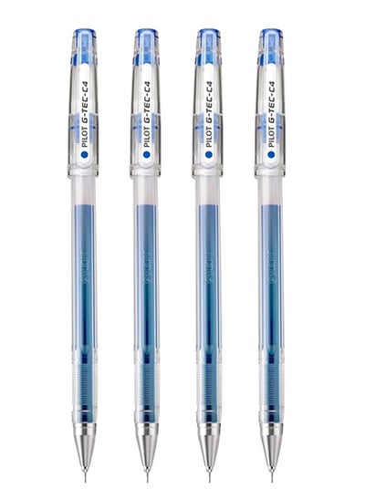 Buy 4-Piece G-Tec Ultra Fine Roller Pen 0.4mm Tip Blue Ink in UAE