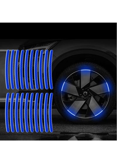 Buy Reflective Car Wheel Rim Stickers 20pcs Night Safety Warning Car Stickers Anti Scratch Reflective Stickers Car Motorcycle Wheel Safety Decorative Car Decals Universal for Car Vehicle Truck in Saudi Arabia